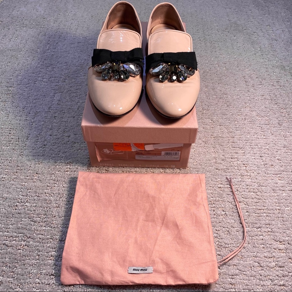 2013 Miu Miu patent smoking shoe. Size 38.